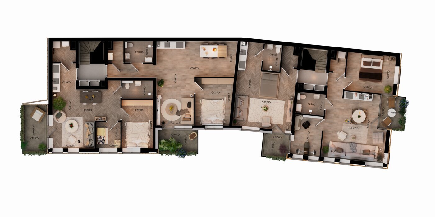 Archithello 2D plattegrond met maatvoering — verkoopproject Den Haag