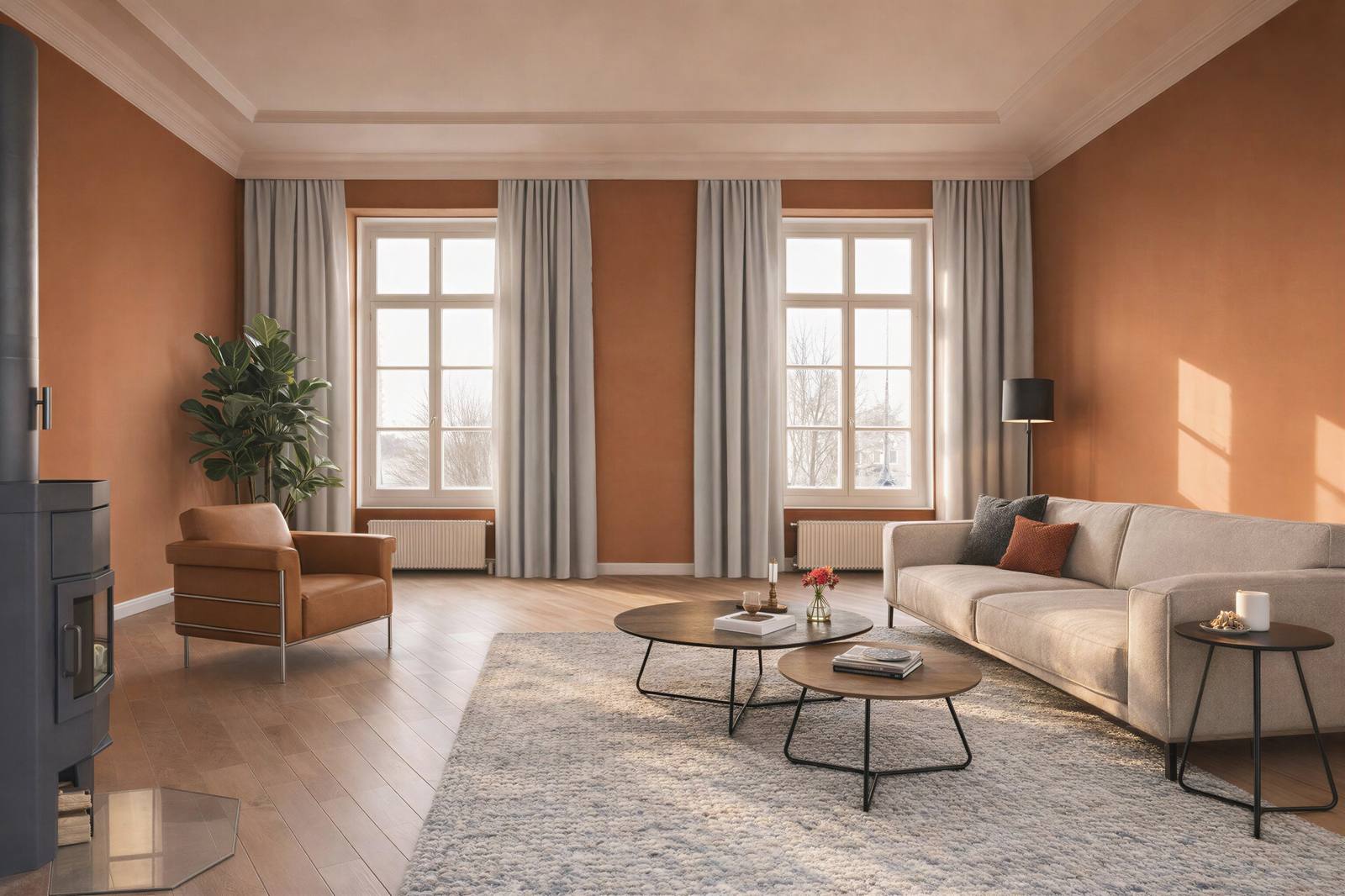 Archithello virtual staging — jaren 30 woonkamer digitaal gestyled