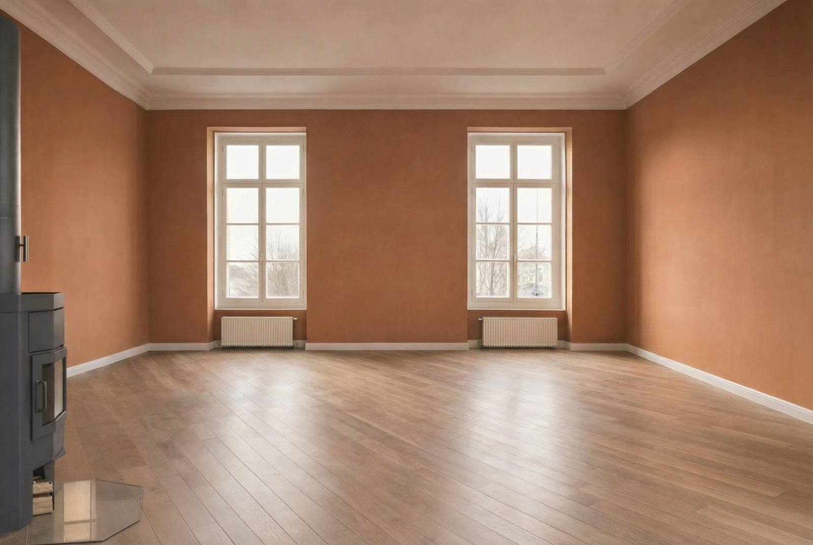 Archithello virtual staging — jaren 30 woonkamer leeg, voor makelaar
