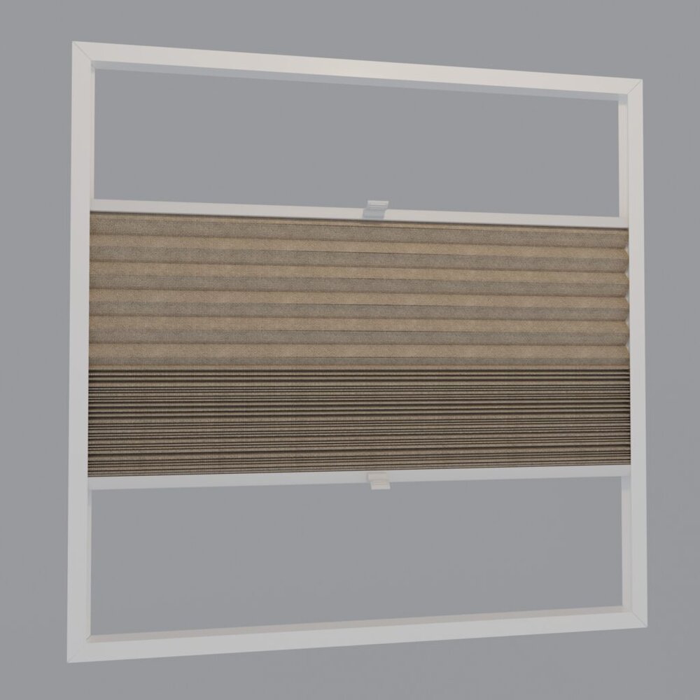Archithello product render — plissé gordijn met patroon